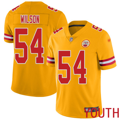 Youth Kansas City Chiefs 54 Wilson Damien Limited Gold Inverted Legend Nike NFL Jersey